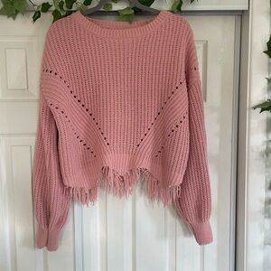 Pink cropped sweater